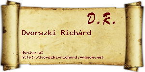 Dvorszki Richárd névjegykártya