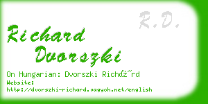 richard dvorszki business card
